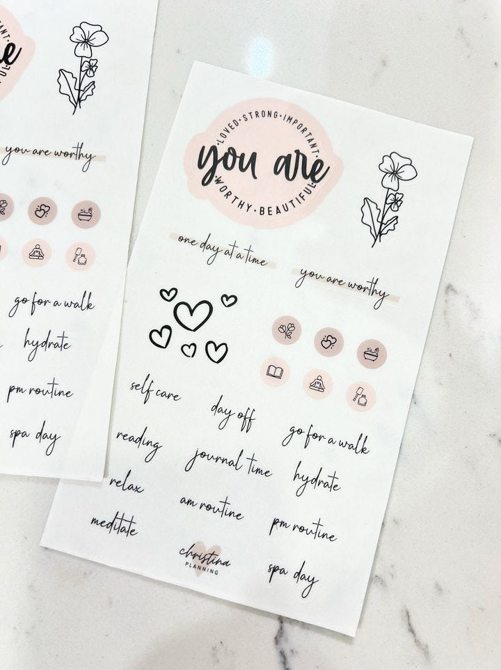 Self Care Sticker Sheet – Christina Loves Planning