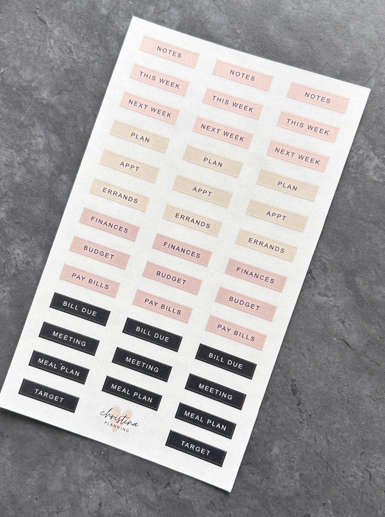 Sticker Key Words Sticker Words / Labels – Christina Loves Planning