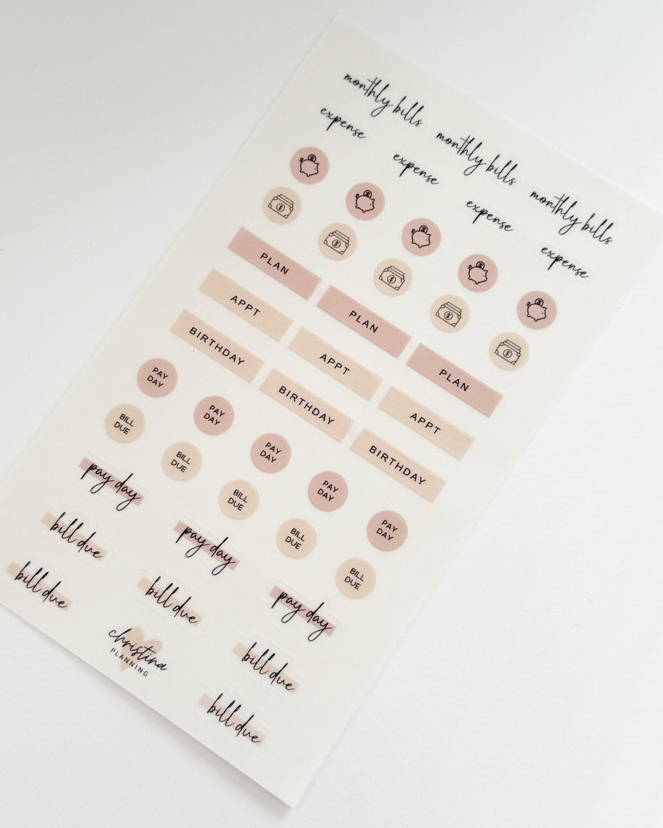 Monthly Sampler Sticker Sheet – Christina Loves Planning